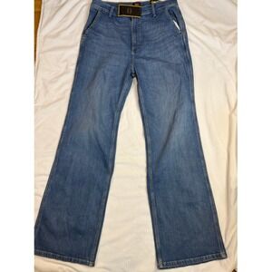 Lee Legendary A-Line High Rise Relaxed Fit Wide Leg Jeans Medium Wash Blue 12M